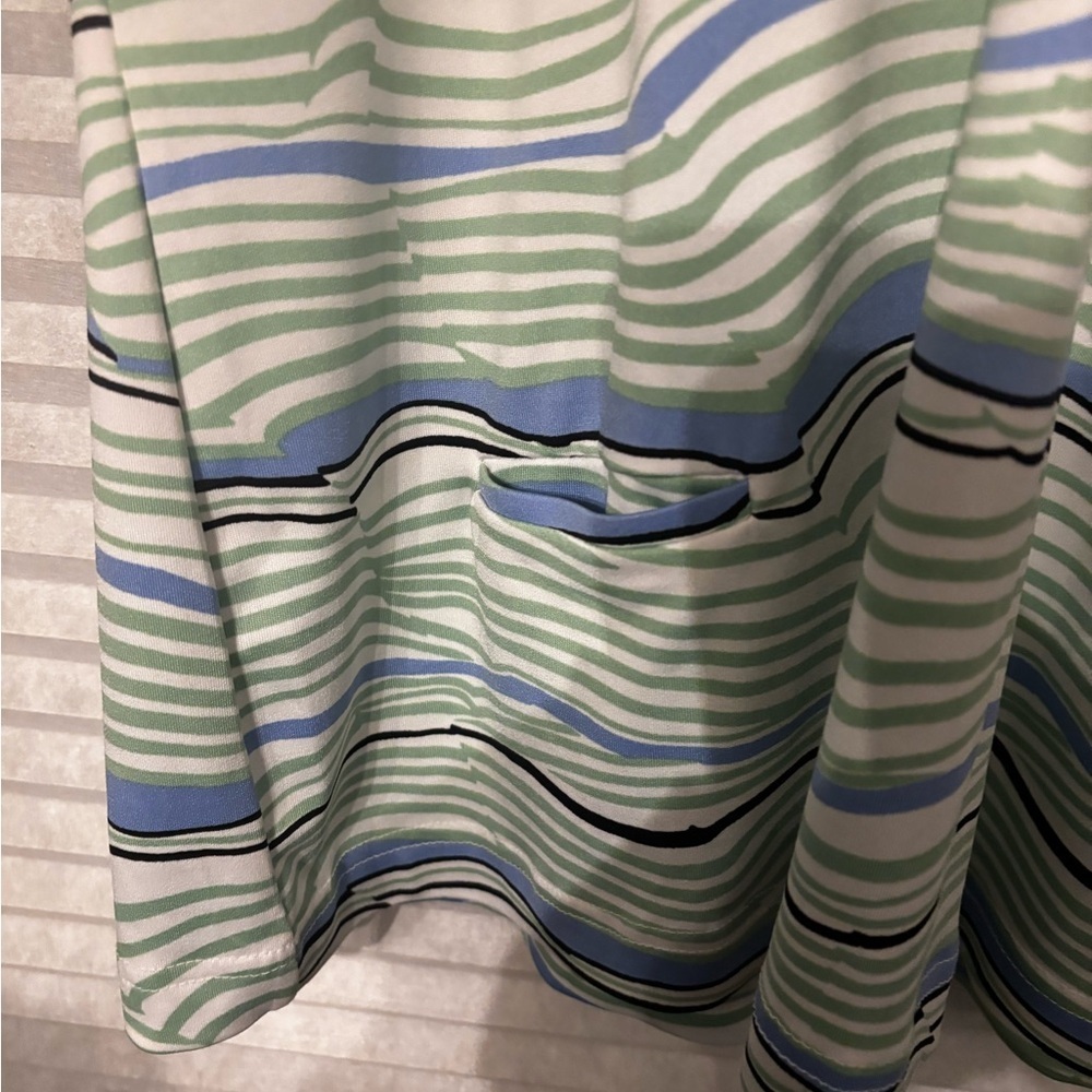 Sport Haley Striped Sleeveless Golf Polo Tank Top - Blue and Green - size xl - Picture 4 of 5